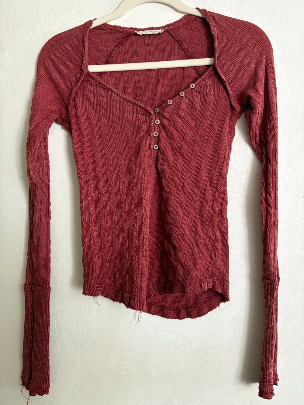 We The Free by Free People Wild Hearts Henley XS Rosewood